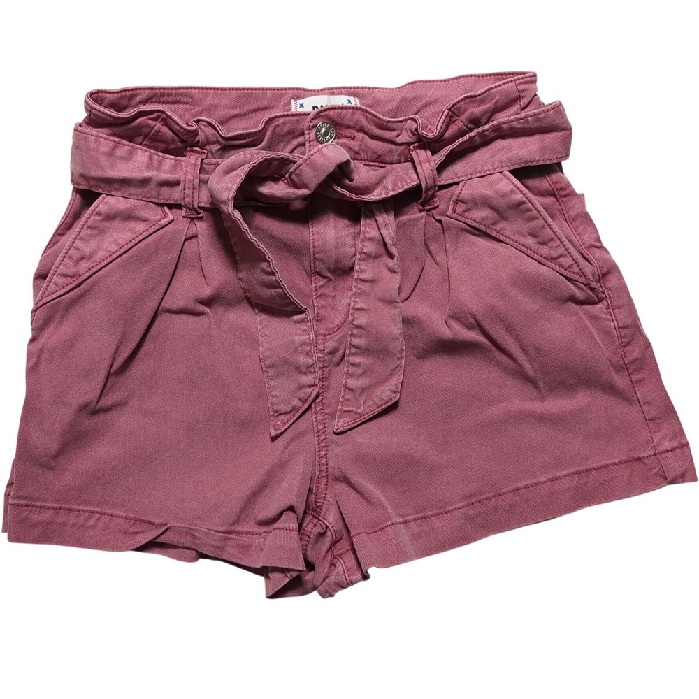 Paige Rose Pink Mauve Paperbag Waist Belted Shorts Size 26 High‎ Rise
